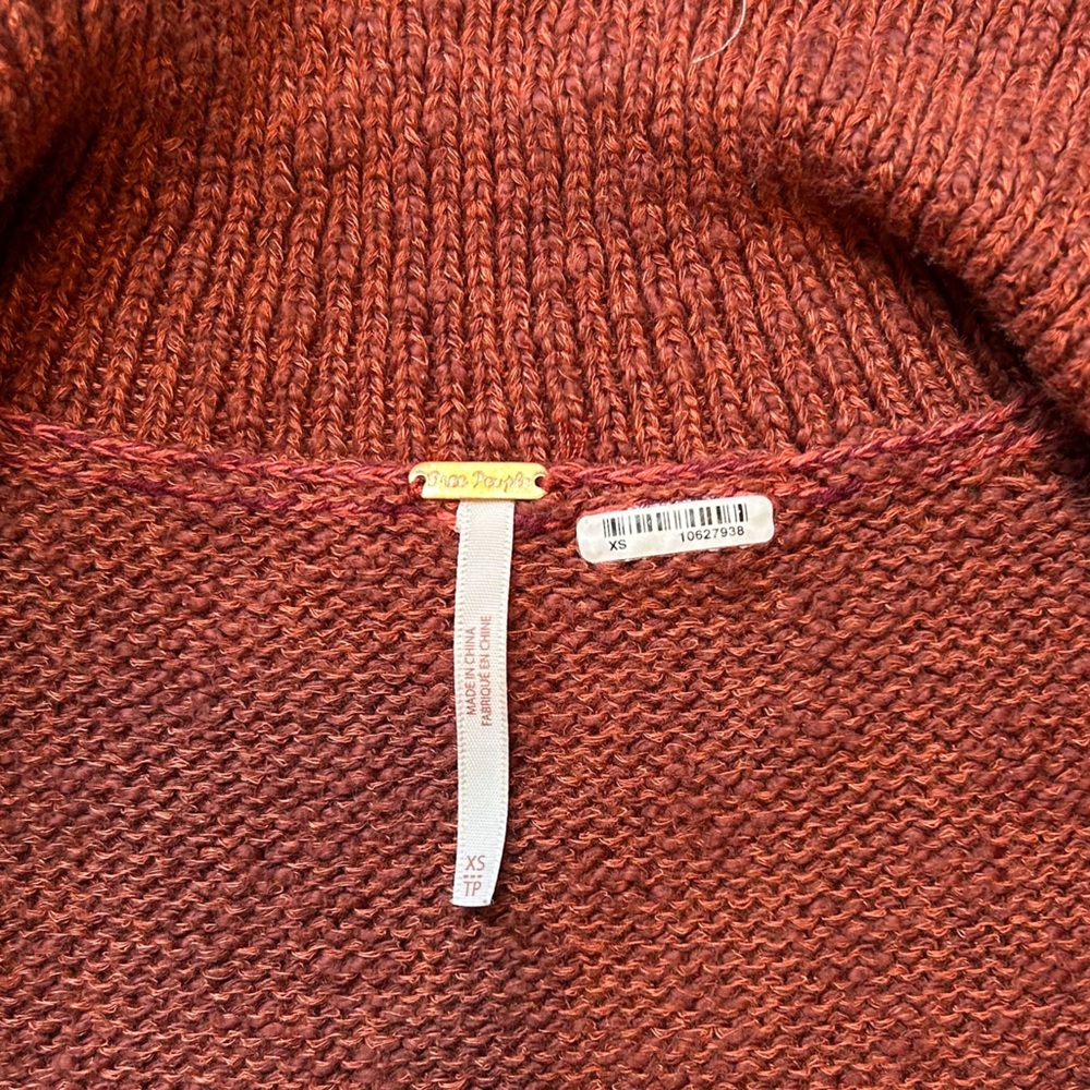 Free People Mont Blanc Rust Sweater Mini Dress, size XS - Picture 9 of 11